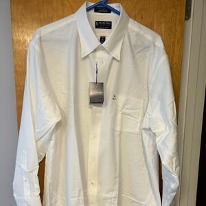 Stafford Classic Fit men’s white oxford cloth button down shirt. 18 34/35